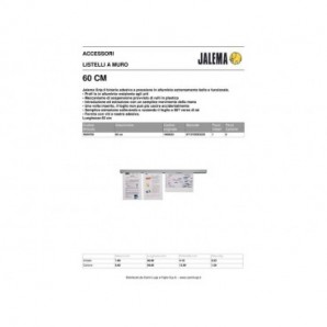 Binario adesivo porta documenti Jalema Grip 60 cm alluminio grigio