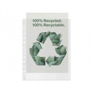 Buste a perforazione universale Esselte Office f.to 22x30 cm 100% riciclate trasparenti - conf. 100 pezzi - 627494
