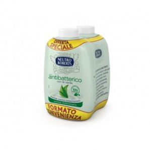 Ricarica sapone Neutro Roberts Antibatterico con tè verde - 200 ml Conf 2 pezzi - R908140