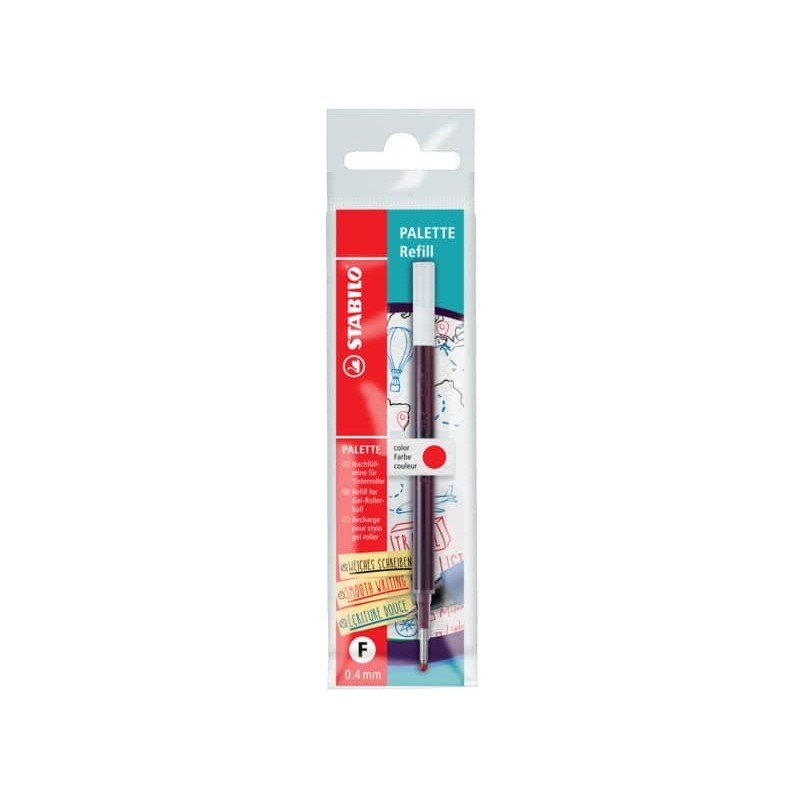 Refill per penna roller a scatto Palette Stabilo rosso Conf. 10