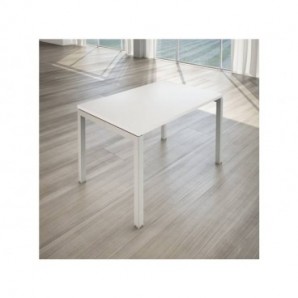 Scrivania LineKit Swing 120x80xH.75 cm - piano bianco - struttura alluminio -