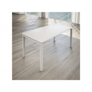 Scrivania LineKit Swing 160x80xH.75 cm - piano bianco - struttura alluminio -