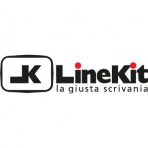 Scrivania LineKit Swing 180x80xH.75 cm - piano bianco - struttura alluminio -