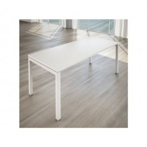 Scrivania LineKit Swing 180x80xH.75 cm - piano bianco - struttura bianco -