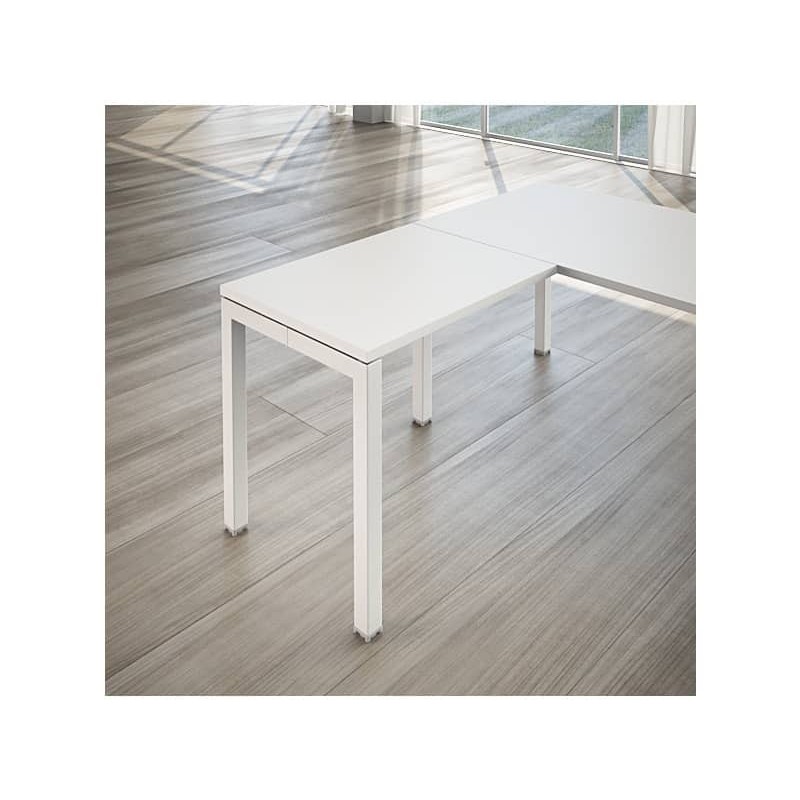 Allungo per scrivania LineKit Swing 5050 80x60xH.75 cm - piano bianco - struttura