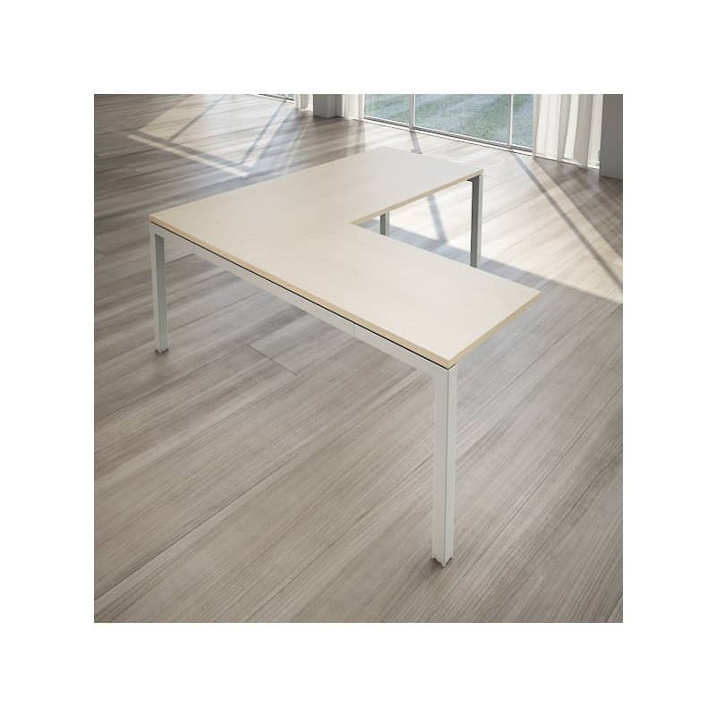 Scrivania ad angolo LineKit Swing 5050 180x160xH.75 cm - piano rovere -