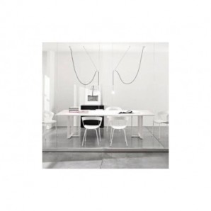 Tavolo riunione meeting LineKit Swing Twist 240x120xH.73 cm - piano bianco -