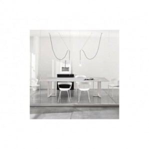 Tavolo riunione meeting LineKit Swing Twist 240x120xH.73 cm - piano grigio -
