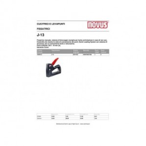 Fissatrice manuale J13 Novus grigio scuro - per punti 53/4 - 10 mm