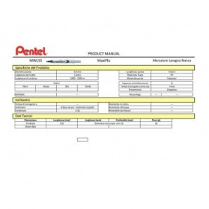 Set cancellino + 4 marcatori Pentel Maxiflo punta conica 4 mm - colori assortiti - MWL5S-4N