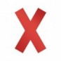 Simbolo adesivo a forma di \\"X\\" DURABLE 135x0,2x193 mm Rosso Conf. 5 pz - 1049-03
