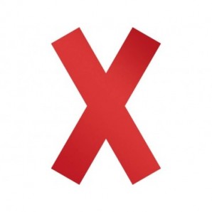 Simbolo adesivo a forma di \\"X\\" DURABLE 135x0,2x193 mm Rosso Conf. 5 pz - 1049-03
