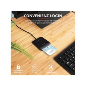 Lettore di schede ID Trust Smart Card Reader Primo nero 23890