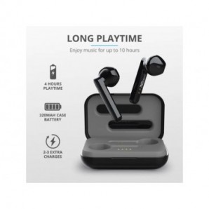 Cuffie auricolari wireless Bluetooth PRIMO TOUCH Trust - portata 10 m - nero 23712