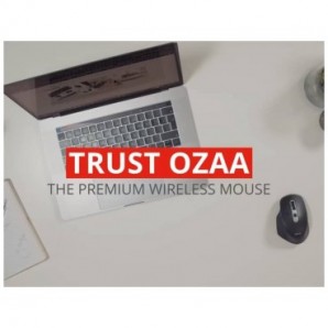 Mouse ergonomico ricaricabile wireless Trust OZAA ricevitore USB A 2.0 - portata 10 m - nero - 23812
