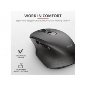 Mouse ergonomico ricaricabile wireless Trust OZAA ricevitore USB A