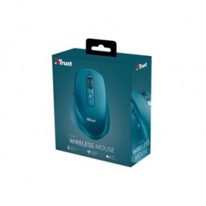 Mouse ergonomico ricaricabile wireless Trust OZAA ricevitore USB A 2.0 - portata 10 m - azzurro - 24034