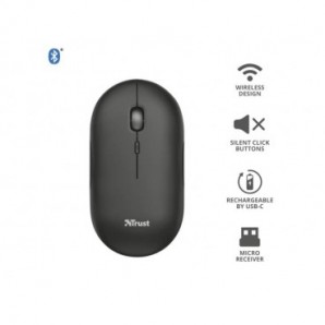 Mouse ultrasottile wireless ricaricabile Trust Puck h. 2,7 cm - ricevitore  USB A