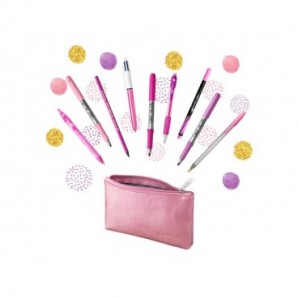 Set penne BIC Pink & Purple - trousse rosa metallizzato - modelli e colori