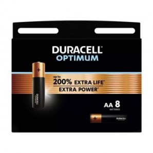 Batterie alcaline Duracell Optimum Stilo AA - MN1500 mAh - blister da 8 -