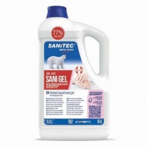 Gel igienizzante mani a base alcolica Sanitec Sani Gel Alcol 70% - trasparente flacone 4,5 kg - 1032