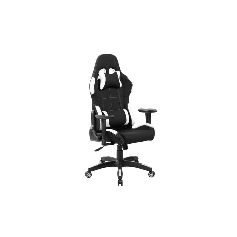 Poltrona gaming per adulti Serena Group Indianapolis L72 x P57,5 x H124-134 cm - bianco-nero - GA7001W