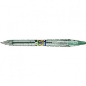 Penna a sfera a scatto Pilot ecoball B2P ricaricabile - punta 1 mm - inchiostro a base d'olio - verde - 040179