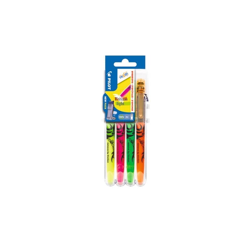 Evidenziatore a penna cancellabile Pilot Frixion Light - punta 3,3 mm - 4 colori - Set2go 4 pezzi - 009134