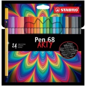 Pennarelli Stabilo Pen 68 arty - tratto 1 mm - colori assortiti - Conf. 24 pezzi - 6824-1-20