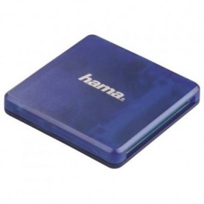 Lettore USB 2.0 con cavo - SD, SDHC, SDXC, MSD, CF I e II, Polybag Hama blu 7124131