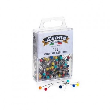 Spillini Con Capocchia In Plastica Colorata Hemline - 75 Pezzi, Lunghezza 38 Mm, Per Cucito, Sartoria E Lavoretti Creativi