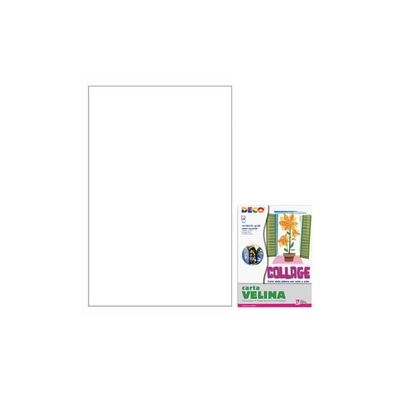 Carta velina 50x76 cm - busta 24 fogli - 20 g/m² Deco bianco 05310