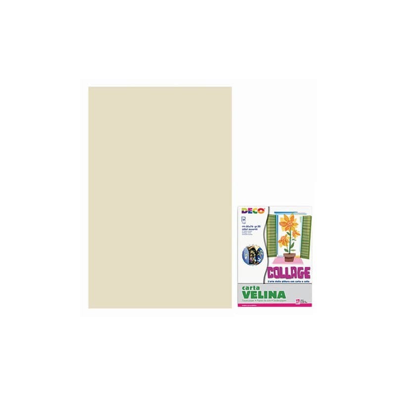 Carta velina 50x76 cm - busta 24 fogli - 20 g/m² Deco avorio 12087