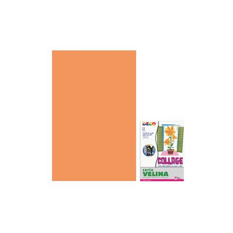 Carta velina 50x76 cm - busta 24 fogli - 20 g/m² Deco arancio 05312