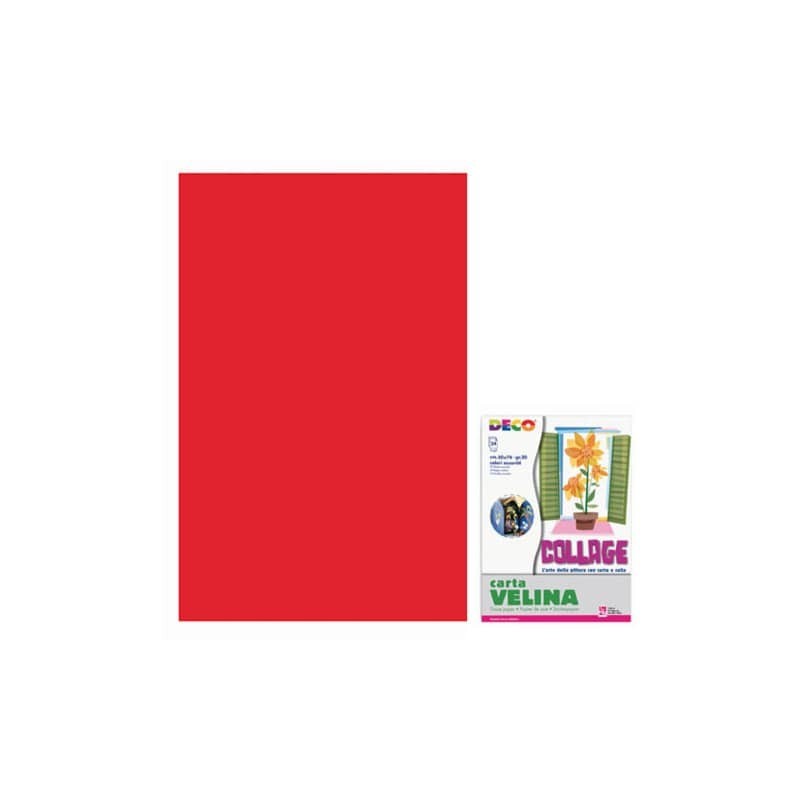 Carta velina 50x76 cm - busta 24 fogli - 20 g/m² Deco rosso 05313