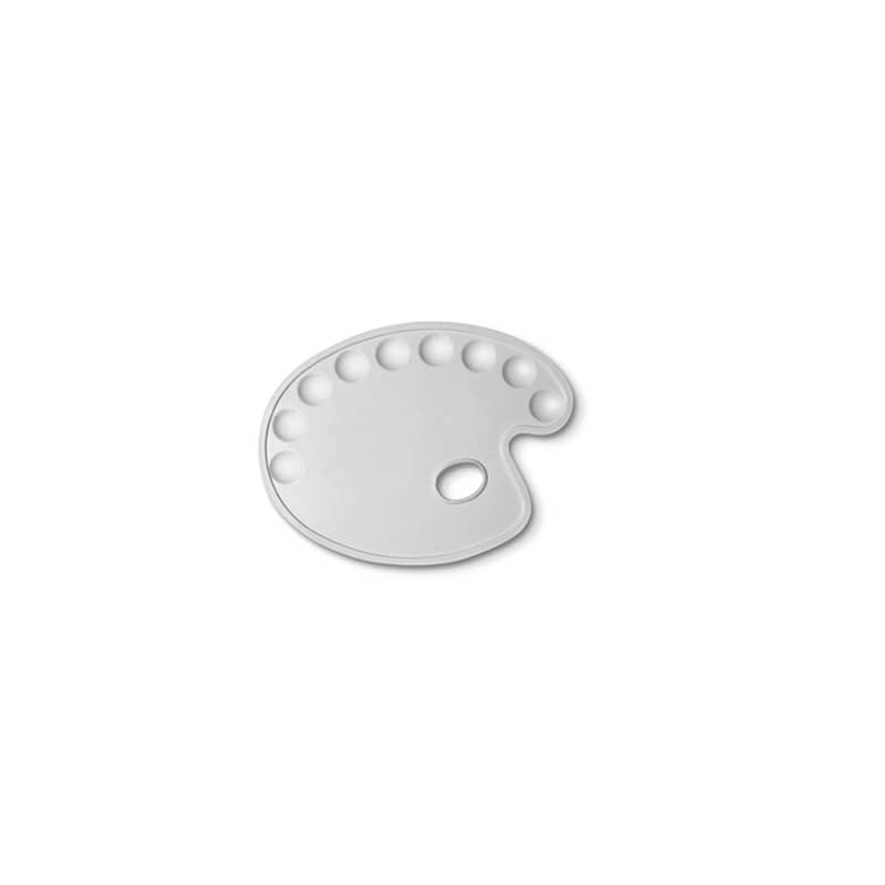 Tavolozza ovale CWR - bianca - plastica 9 scomparti - 30x22 cm 185