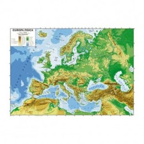 Carta geografica plastificata - 100x140 cm CWR europa 06991