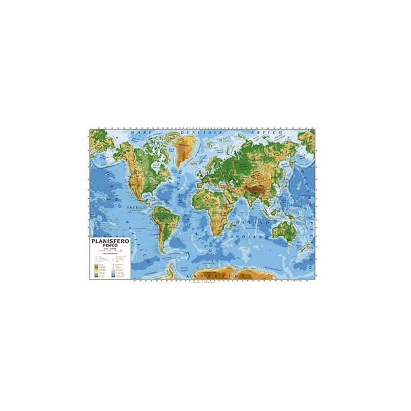 Carta geografica plastificata - 100x140 cm CWR planisfero 06997