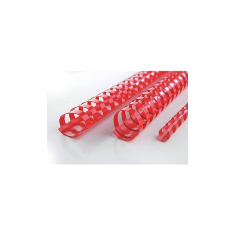 Dorsi plastici CombBind a 21 anelli - 8 mm A4 - fino a 45 fogli - conf da 100 dorsi GBC rosso - 4028214