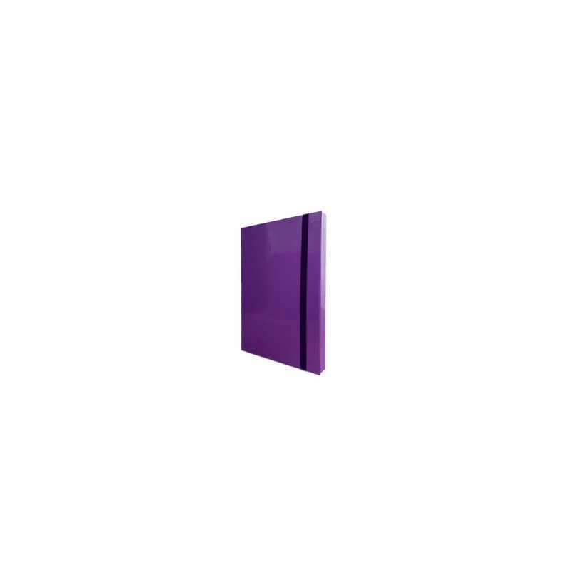 Portaprogetti in cartone con elastico piatto Euro-Cart Iris dorso 3 cm viola - formato A4 - CPRIO03ELPVI IRIS