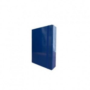 Portaprogetti in cartone con elastico piatto Euro-Cart Iris dorso 8 cm blu - formato A4 - CPRIO08ELPBL IRIS