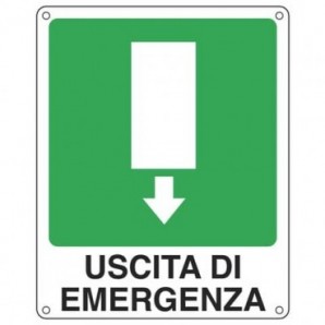 Cartello sicurezza 25x31 cm Cartelli Segnalatori ''Uscita di emergenza'' 20107X