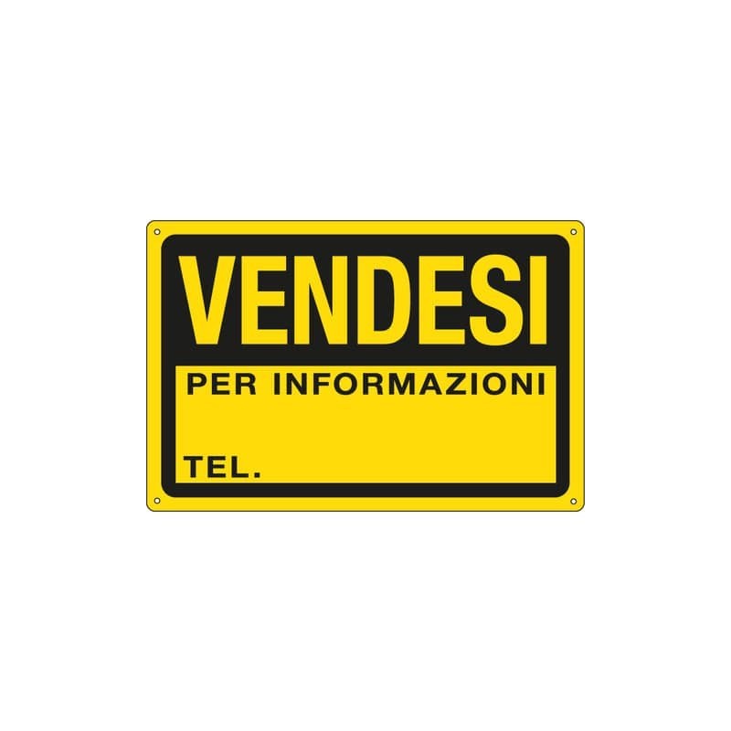 Cartello informativo 30x20 cm Cartelli Segnalatori ''Vendesi'' 3344P