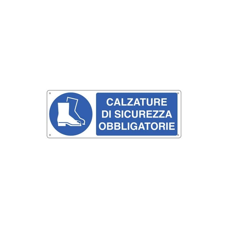 Cartello d'obbligo 35x12,5 cm Cartelli Segnalatori ''Calzature di sicurezza'' E1905K