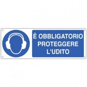 Cartello d'obbligo 35x12,5 cm Cartelli Segnalatori ''Proteggere l'udito'' E1906K