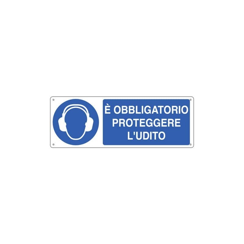 Cartello d'obbligo 35x12,5 cm Cartelli Segnalatori ''Proteggere l'udito'' E1906K