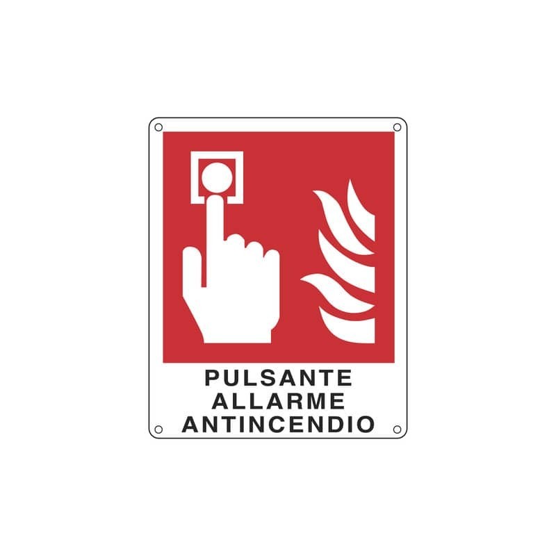 Cartello antincendio 12x14,5 cm Cartelli Segnalatori ''Pulsante allarme antincendio'' - E20174K