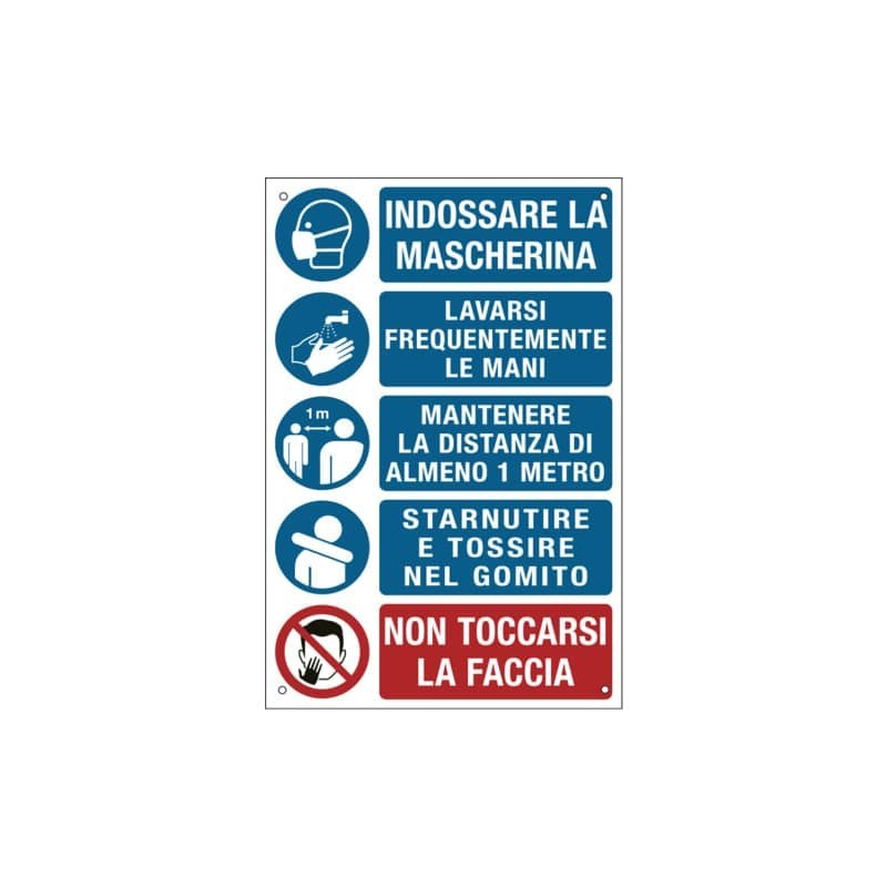 Cartello informativo 20x30 cm Cartelli Segnalatori ''Prescrizioni per i lavoratori per prevenire il contagio'' -