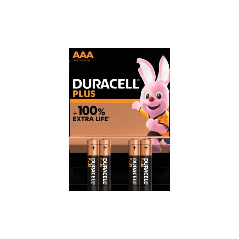 Batterie alcaline Duracell Plus100 Ministilo AAA - MN2400 - blister da 4 - DU0201