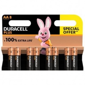 Batterie alcaline Duracell Plus100 Stilo AA - MN1500 - blister da 8 - DU0111